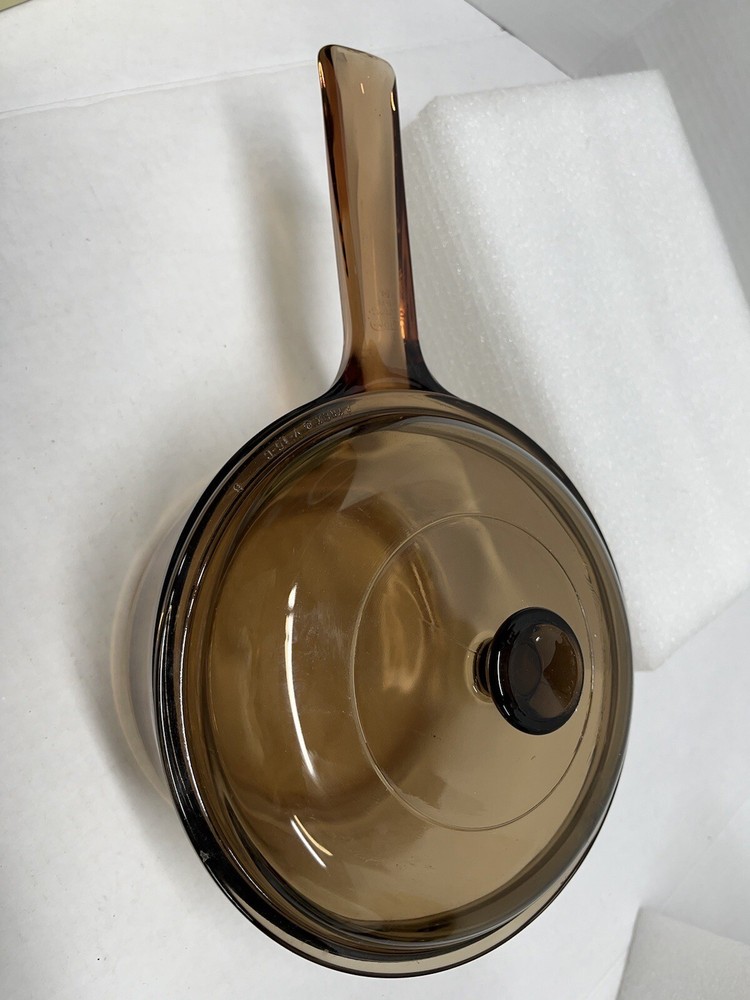 Corning Pyrex Visionware Amber Glass Saucepan + Lid