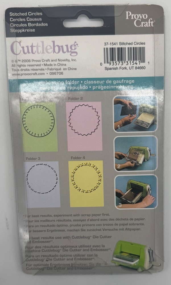 CUTTLEBUG Provo Craft Stitched Circles Embossing Folders 37-1541 Frames