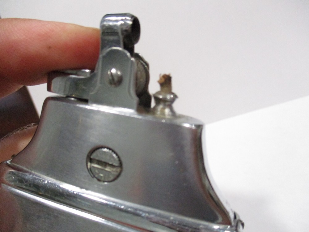 art deco mid century modern chrome Ronson Master case cigarette case & lighter