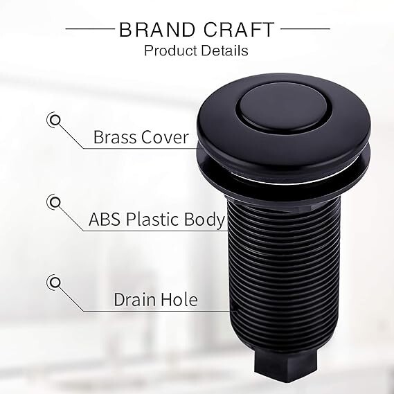 Sink Top Garbage Disposal Air Switch Kit, Matte Black