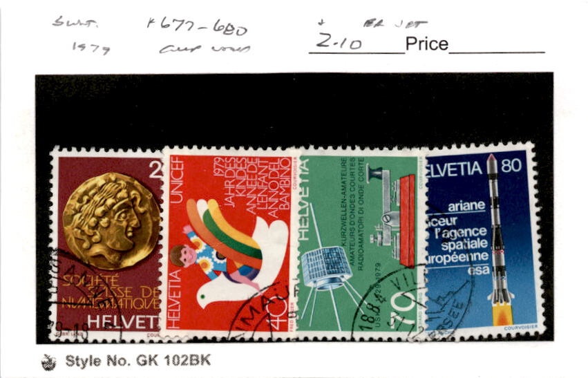 Switzerland, Postage Stamp, #677-680 Used, 1979 Space (AD)