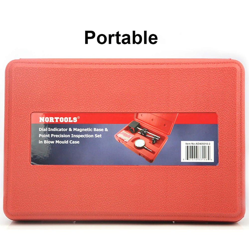 NORTOOLS Dial Indicator with onesize, Indicator+magnetic Base+point Set