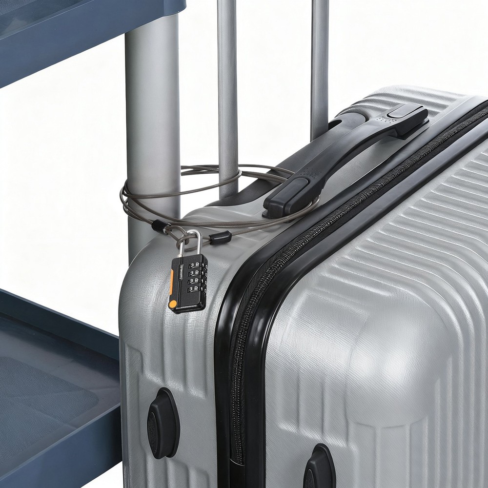 3Ft 4 Digit Combination Lock Black DIY Security Cable Padlock , 1Pcs