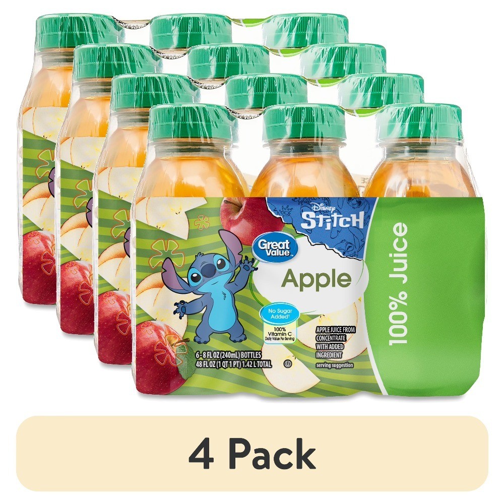 (4 pack) Juice, Featuring Stitch, 8 fl oz, 6 Count