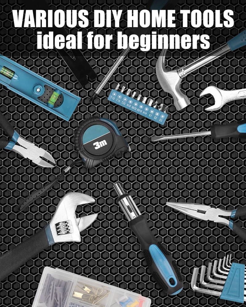 Tool Kit Home 144 Piece Hand Tool Set W/ Storage Box General Basic Repair Tool