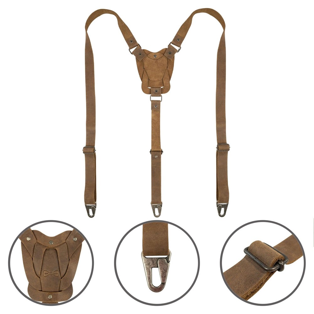 Hide & Groom, Rustic Suspenders with Adjustable Size Straps for Men, Wedding,...