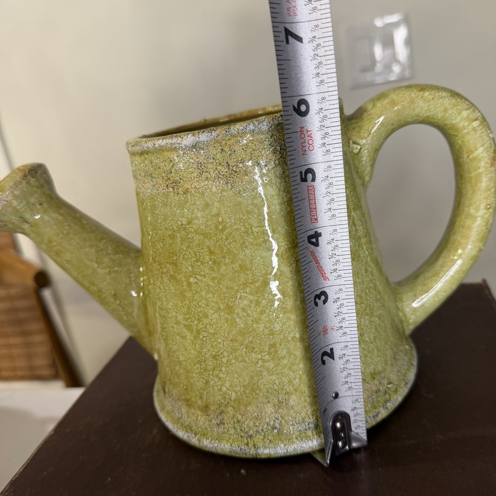 Ceramic Artistic Distressed Green Watering Can