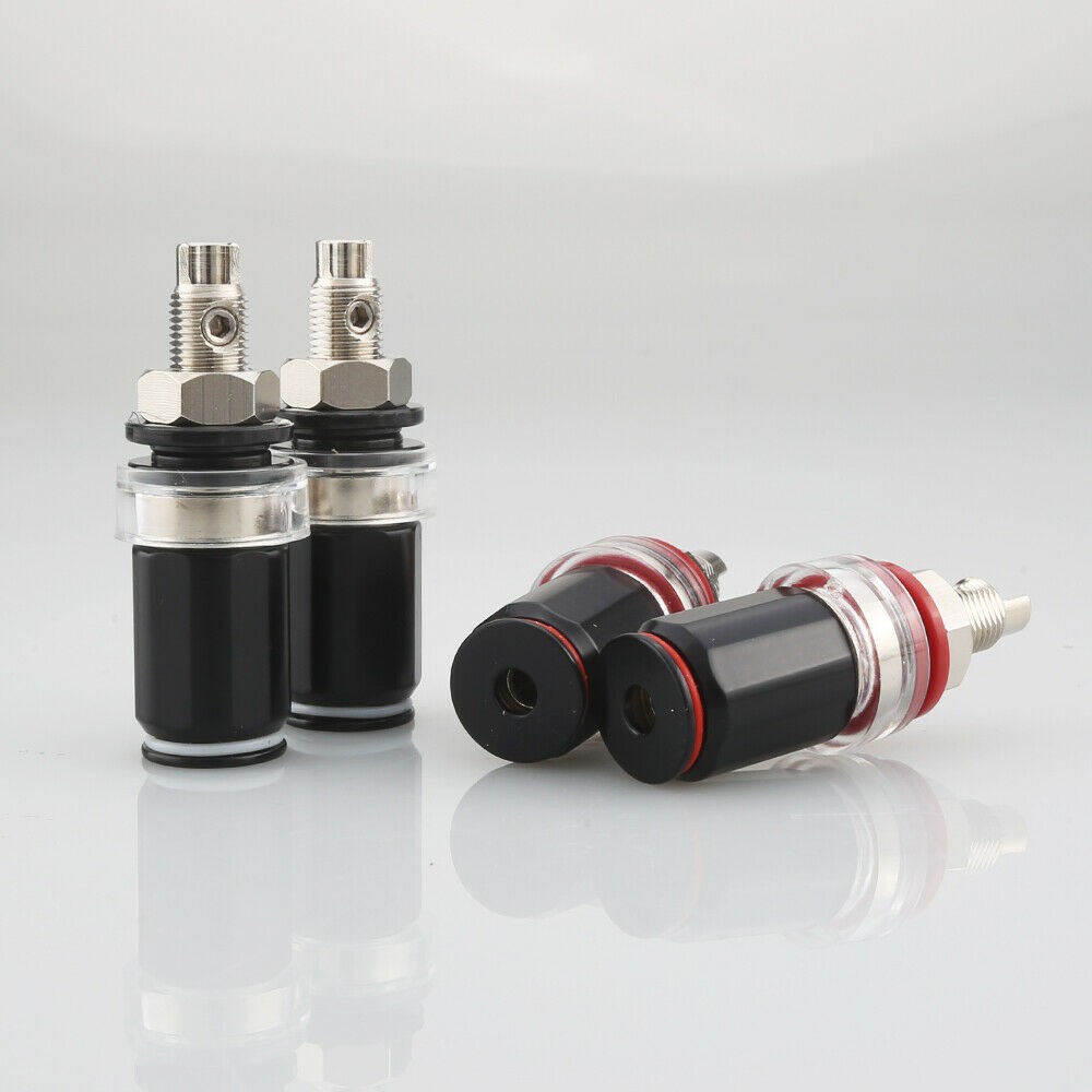 4Pcs Lockable Rhodium Plated HiFi Amplifier Speaker Binding Post Socket Terminal