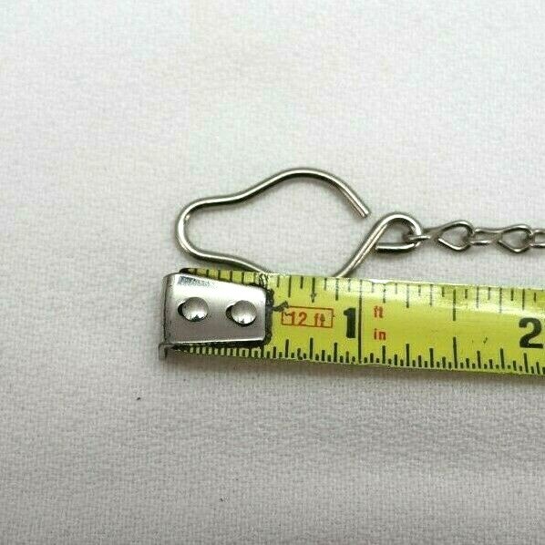 WWII US Silver plated steel Whistle Chain 9" long with button loop each E2205