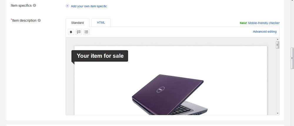 Responsive eBay Listing Template - New NO Active Content