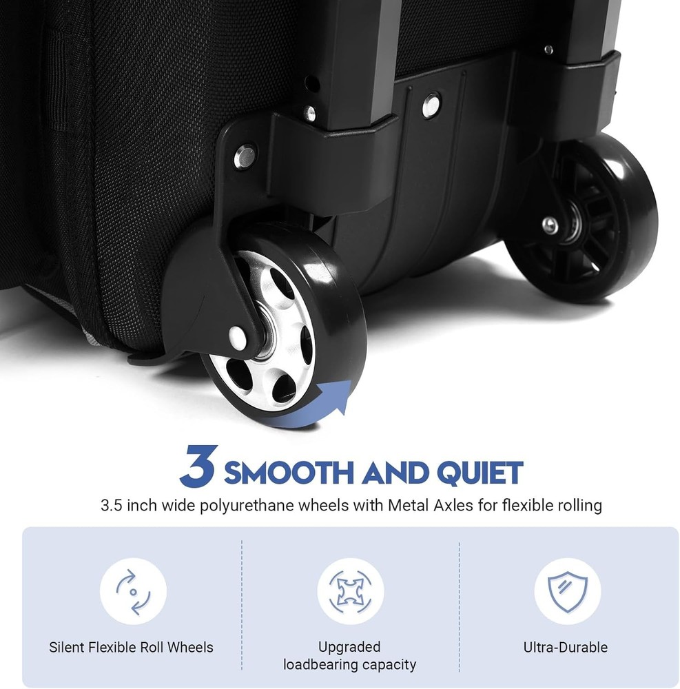 Durable Nylon Bowling Bag with Retractable Handle & Oversized Accessory Pocket