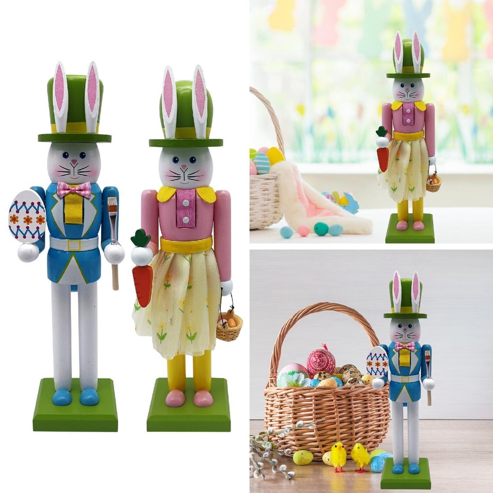 Easter Bunny Nutcracker Nutcracker Figure Collectible Easter Decoration for