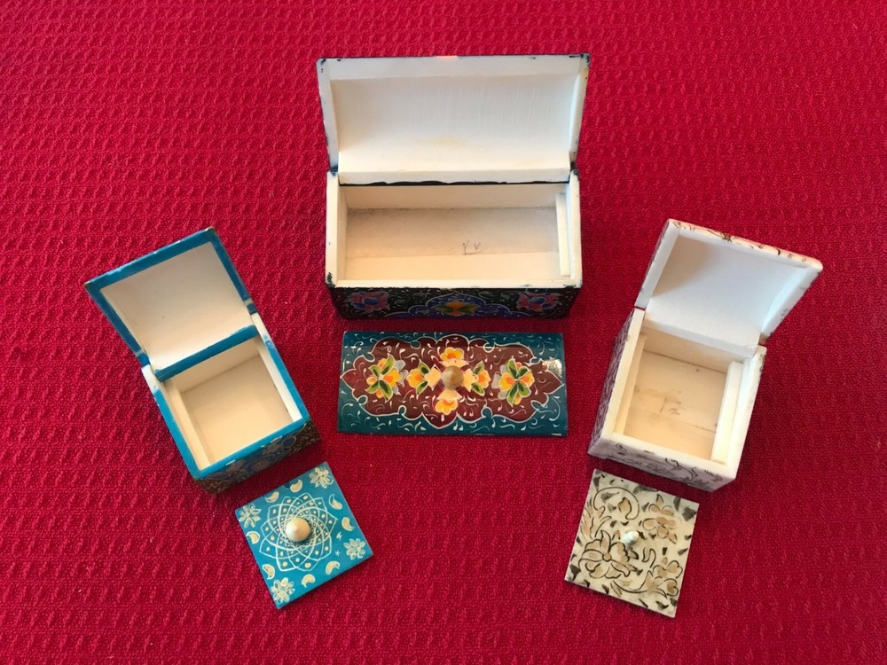Authentic - Beautifully Hand Painted Middle Eastern Jewelry Boxes