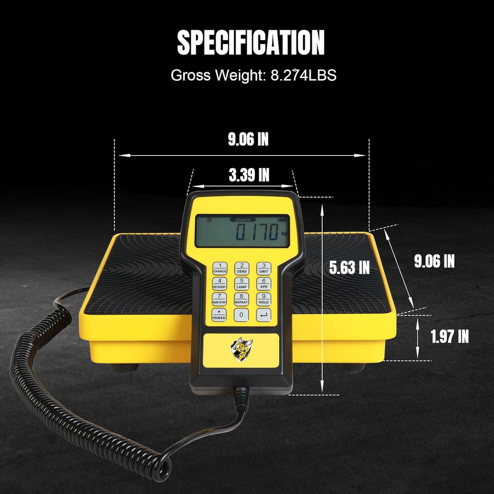 Upgraded Refrigerant Scale 220 LBS High Precision Programmable HVAC Electronic R