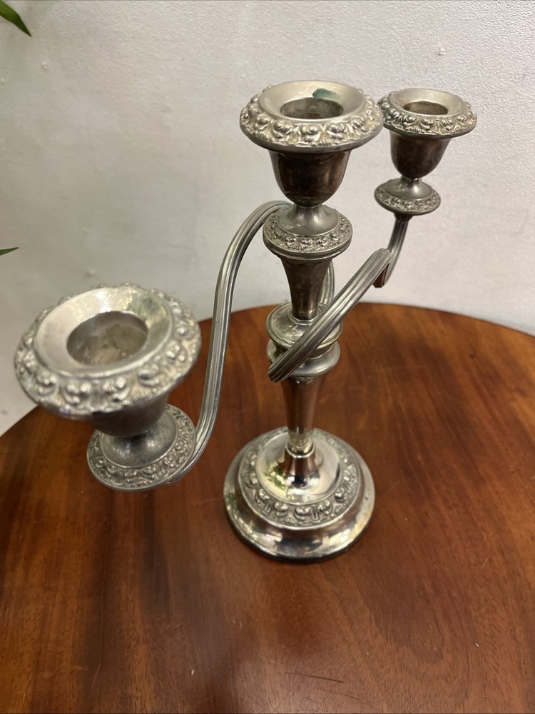 Silver Plated Three Arm Candelabra Ianthe C34
