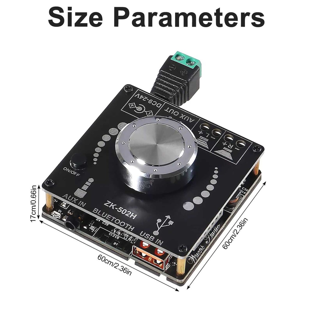 ZK-502H 2.0 Digital Power Amplifier Board Kits Bluetooth Powerful Performance
