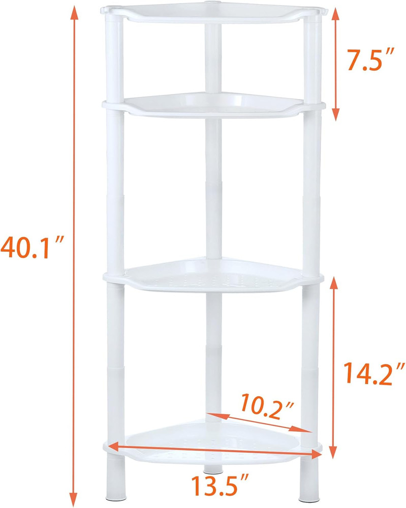 4 Tier Corner Shower Caddy, Rustproof, Plastic Shower Organizer for Bathroom,...