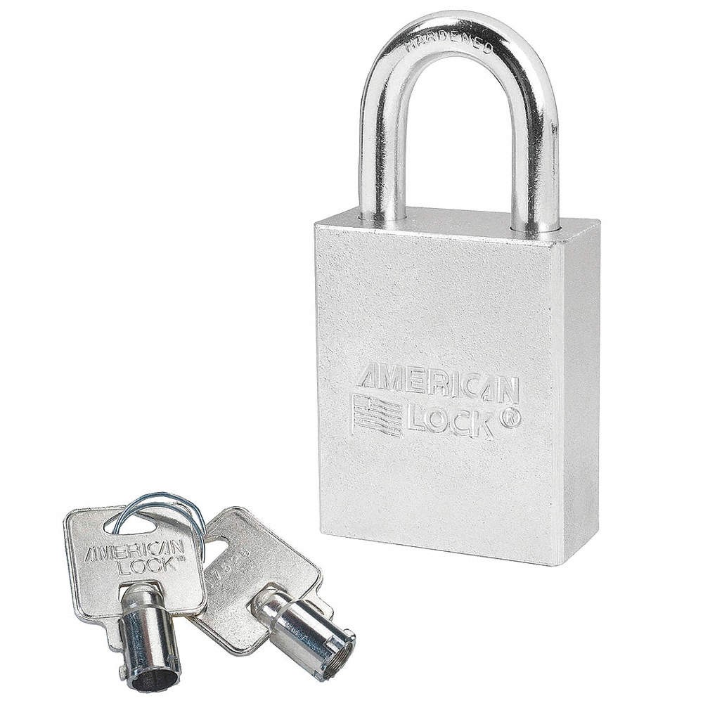 AMERICAN LOCK A7200KA Keyed Padlock, 3/4 in,Rectangle,Silver 4EZK3