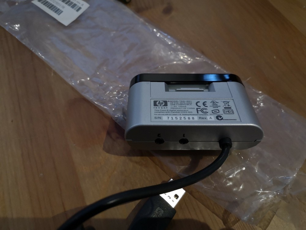 HP 5070-2583 Windows PC Computer Multimedia Remote w/5070-2584 USB IR sensor