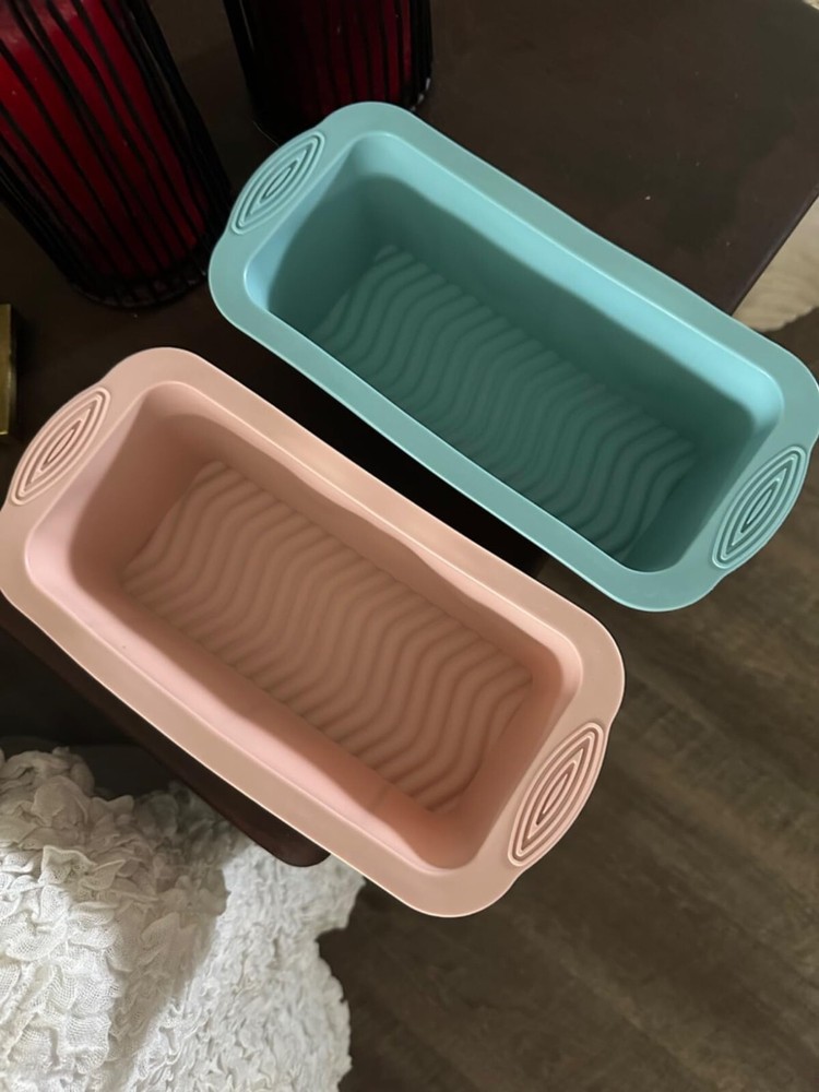 Silicone Bread Loaf Pan 2 PCS Rectangular Non-Stick Baking Mold Pans for Oven