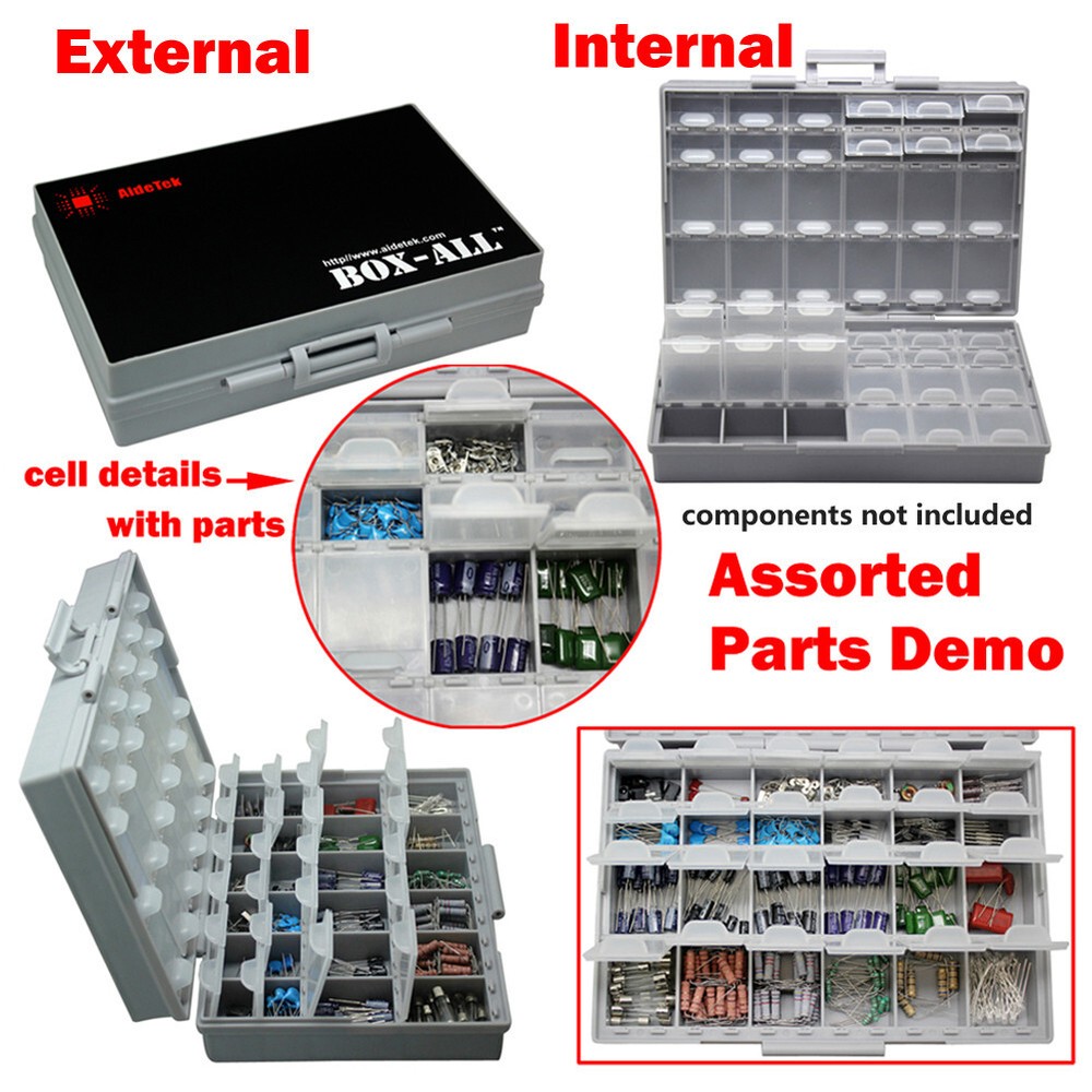 2 units AideTek BOXALL48+96 Compartments Combo Organizer Surface Mount Box