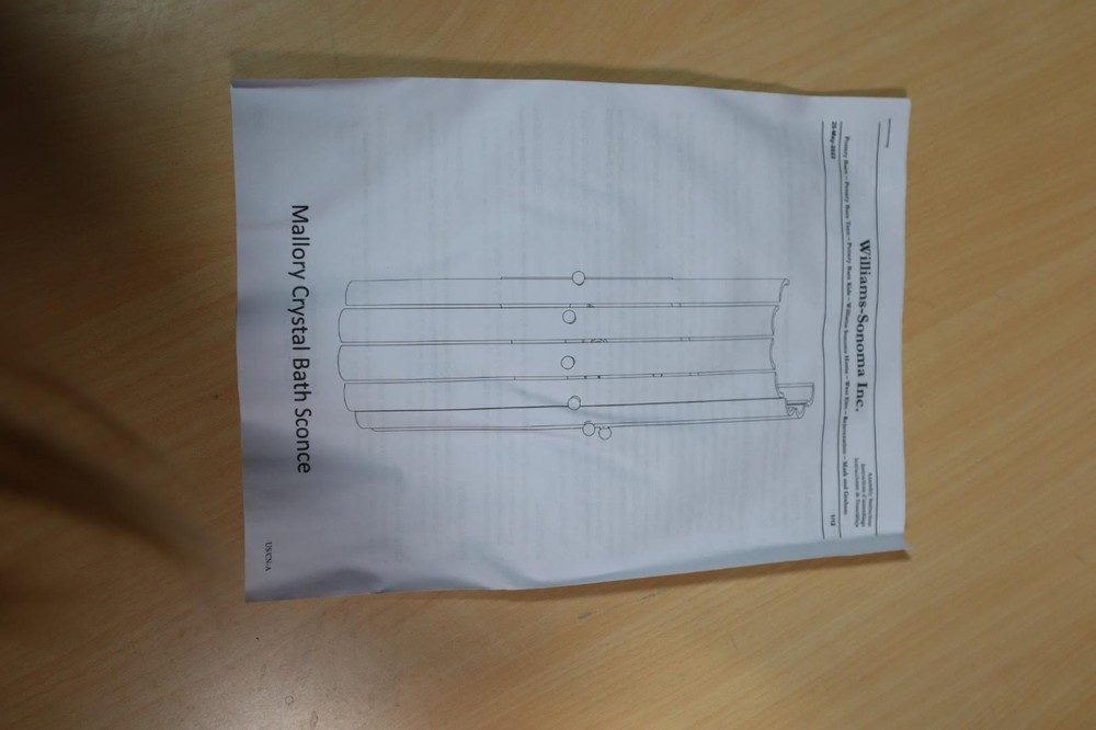 Pottery Barn Mallory Crystal Bath Sconce in Tumbled Brass