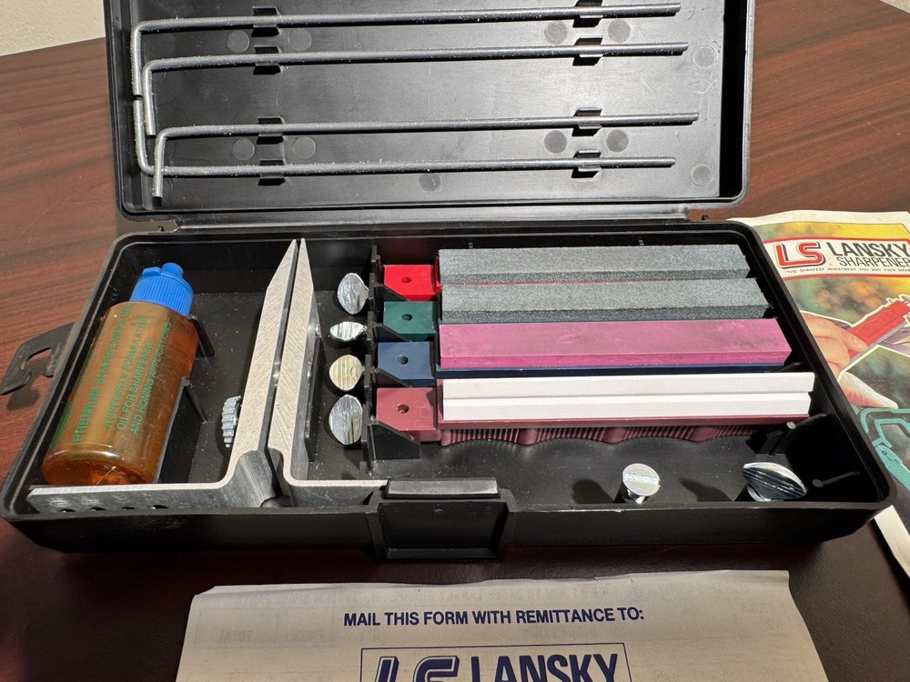Lansky Knife Sharpening System Kit with 4 Stones, Case, & Instructions !!