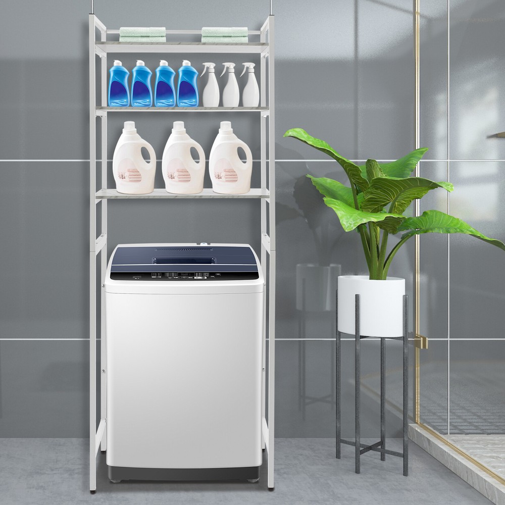 Modern Bathroom Storage Shelf Freestanding Storage Rack Bathroom Rack White NEW