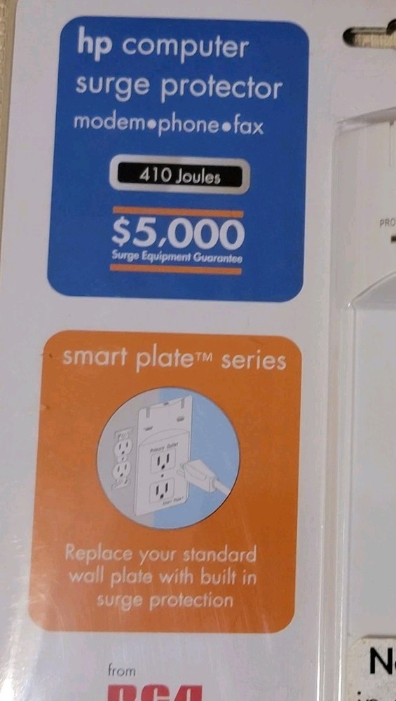 Hp Computer Surge Protector Smart Plate Series Internet Ready RCA New