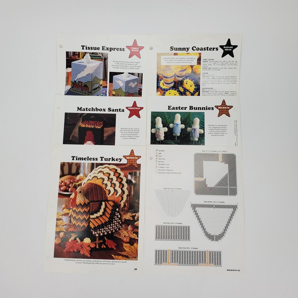 Plastic Canvas All Stars 1995 Leisure Arts 6 Patterns from Patternpak 8