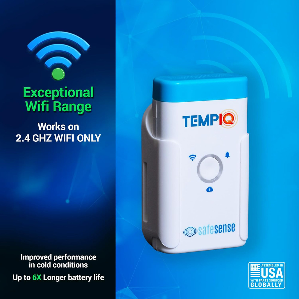 TEMPIQ Remote Wifi Temperature & Humidity Sensor - App Integration, Alerts, Help