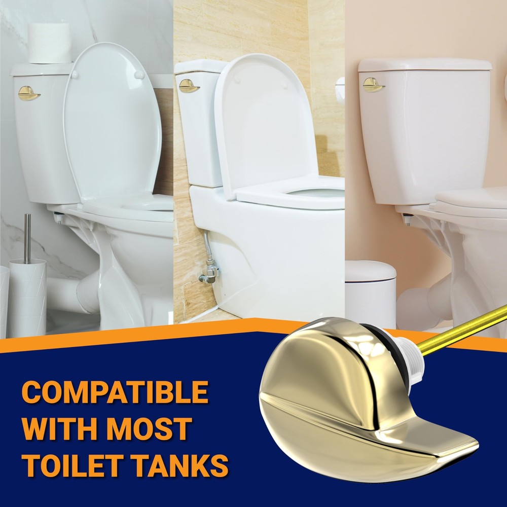 Polished brass side mount toilet handle