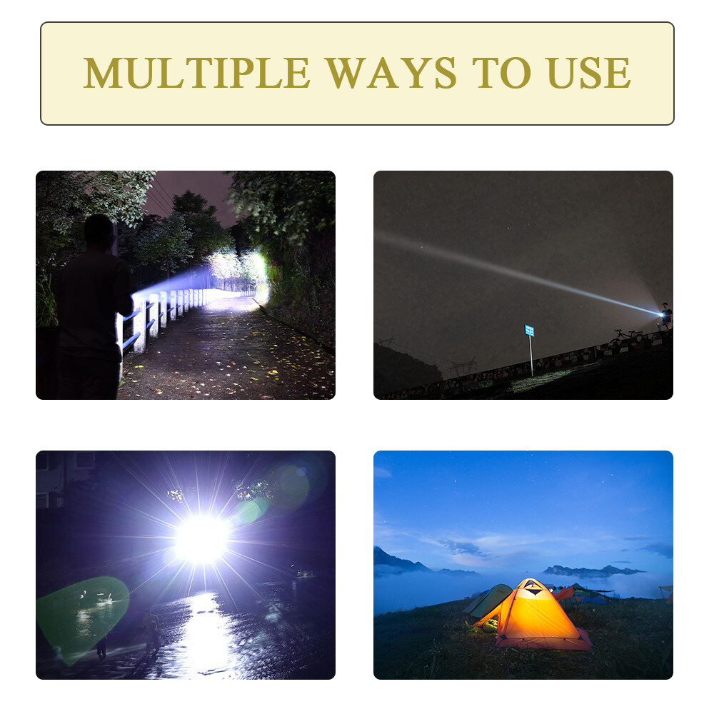 Brightest 3500000LM 4-Modes Rechargeable LED Flashlight Powerful Tactical Torch