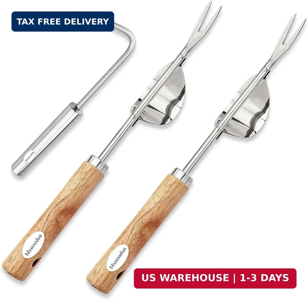 2 Pack Garden Weeding Tools, Stainless Steel V-Shaped Weed Puller & Root Hook We