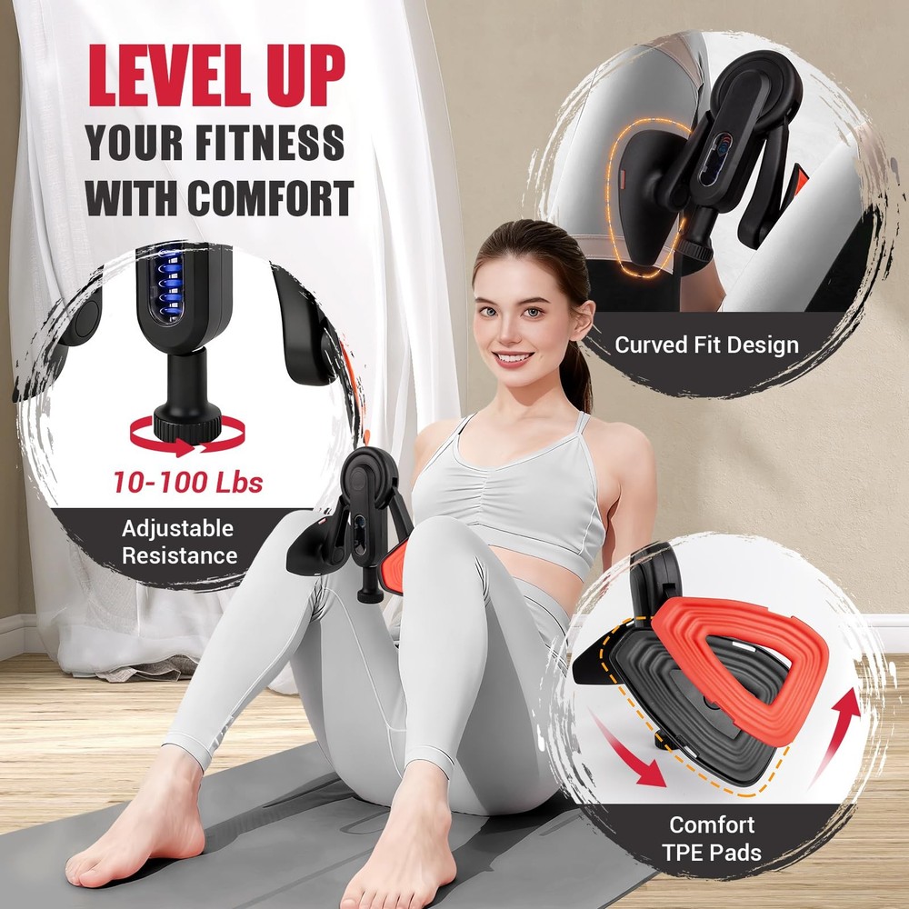Paleclouds Thigh Trainer 10-100lb Adjustable Resistance