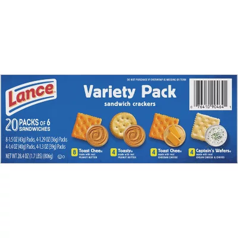Lance Variety Pack Sandwich Crackers – 40 Pack