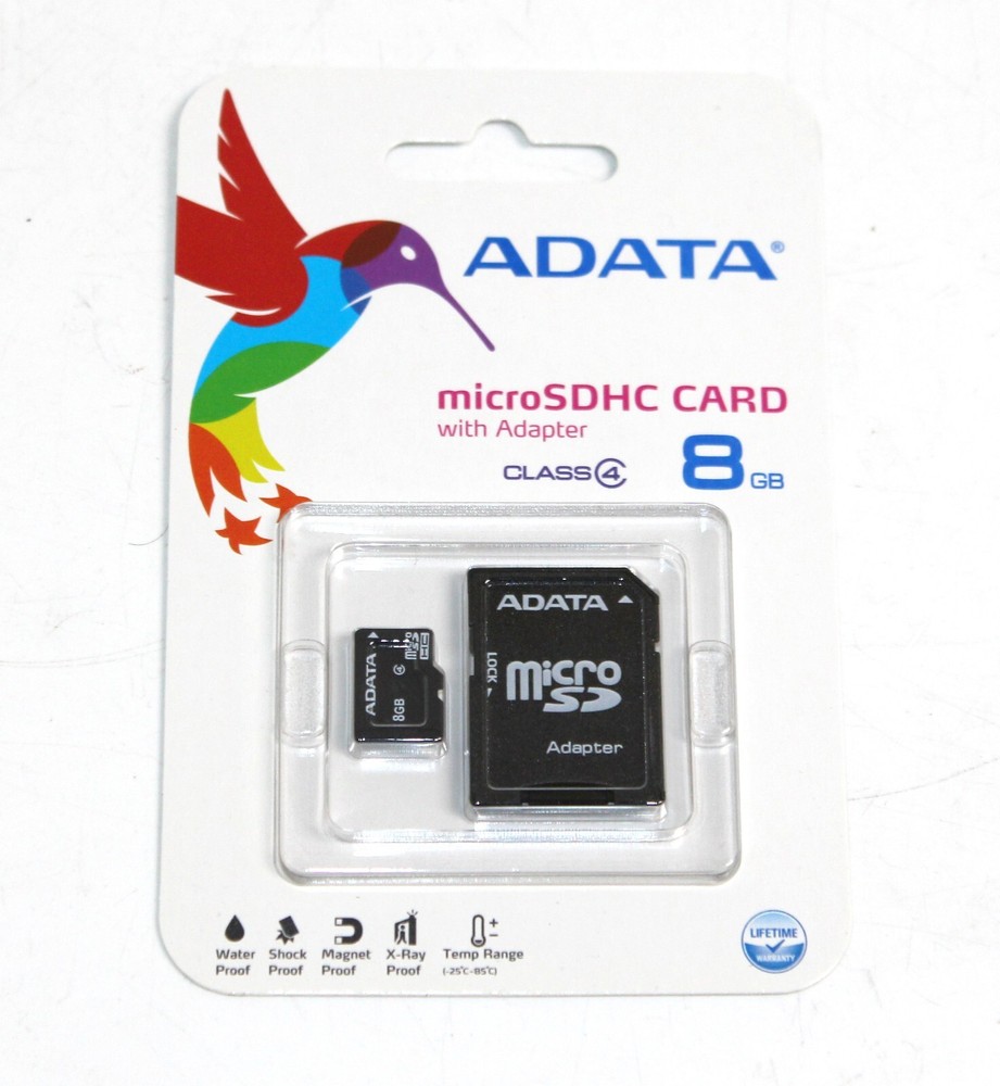 3 x ADATA 8GB microSDHC Class 4 Memory Card with Adapter (AUSDH8GCL4-RA1)