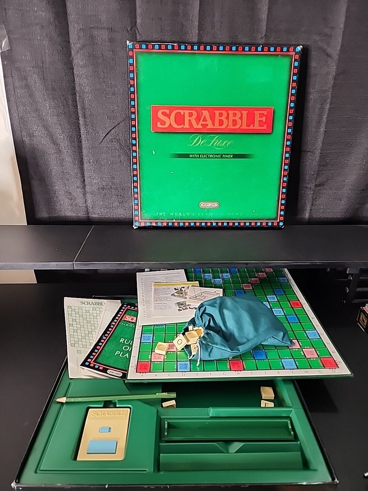 Vintage Spears Scrabble Deluxe Game With Turntable & Electronic Timer WORKS