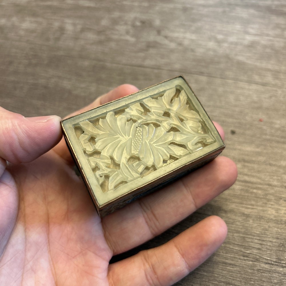 Vintage Jade & Enamel Match Box