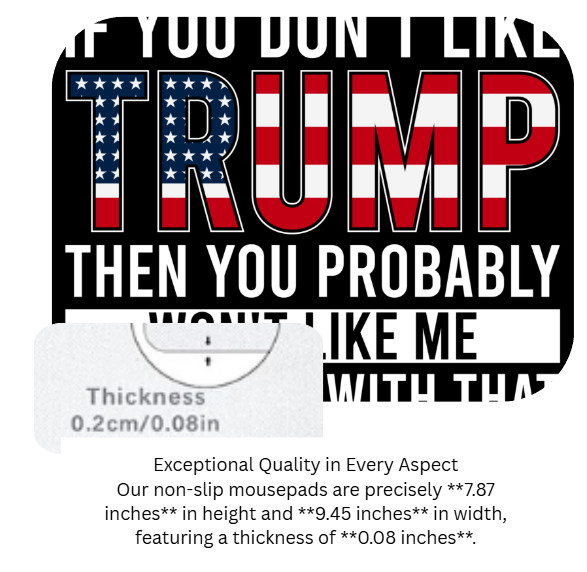 TRUMP THEMED FLAG MOUSEPAD MOUSE PAD THICK 9" X 7"