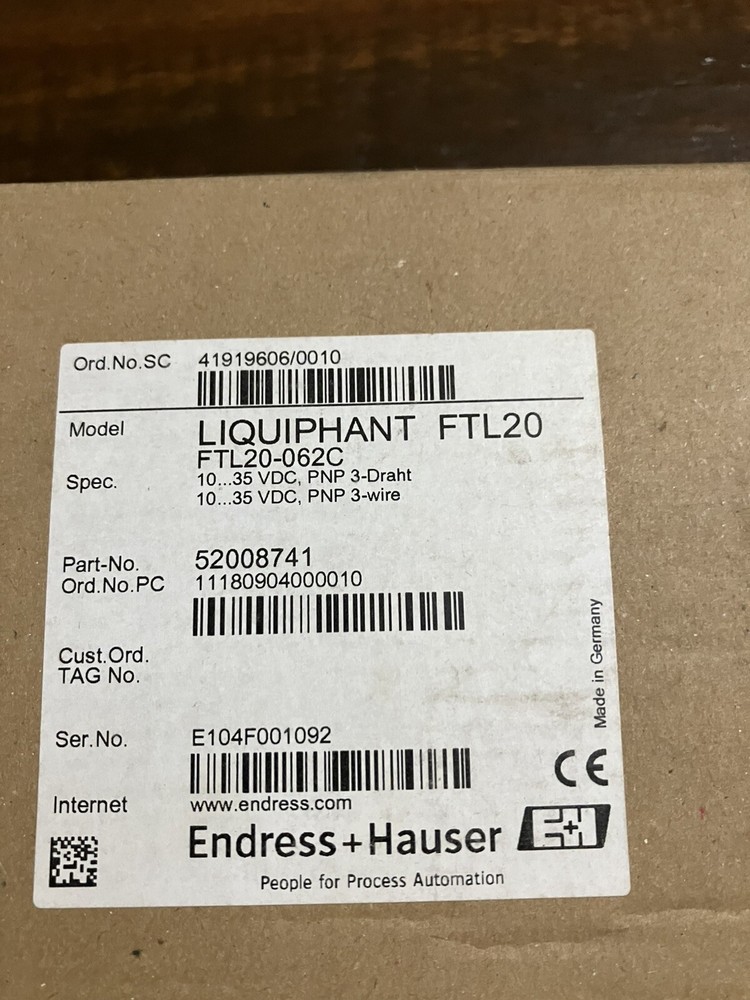 Endress+Hauser FTL20-062C Liquiphant 20 Point Level Switch 52008741