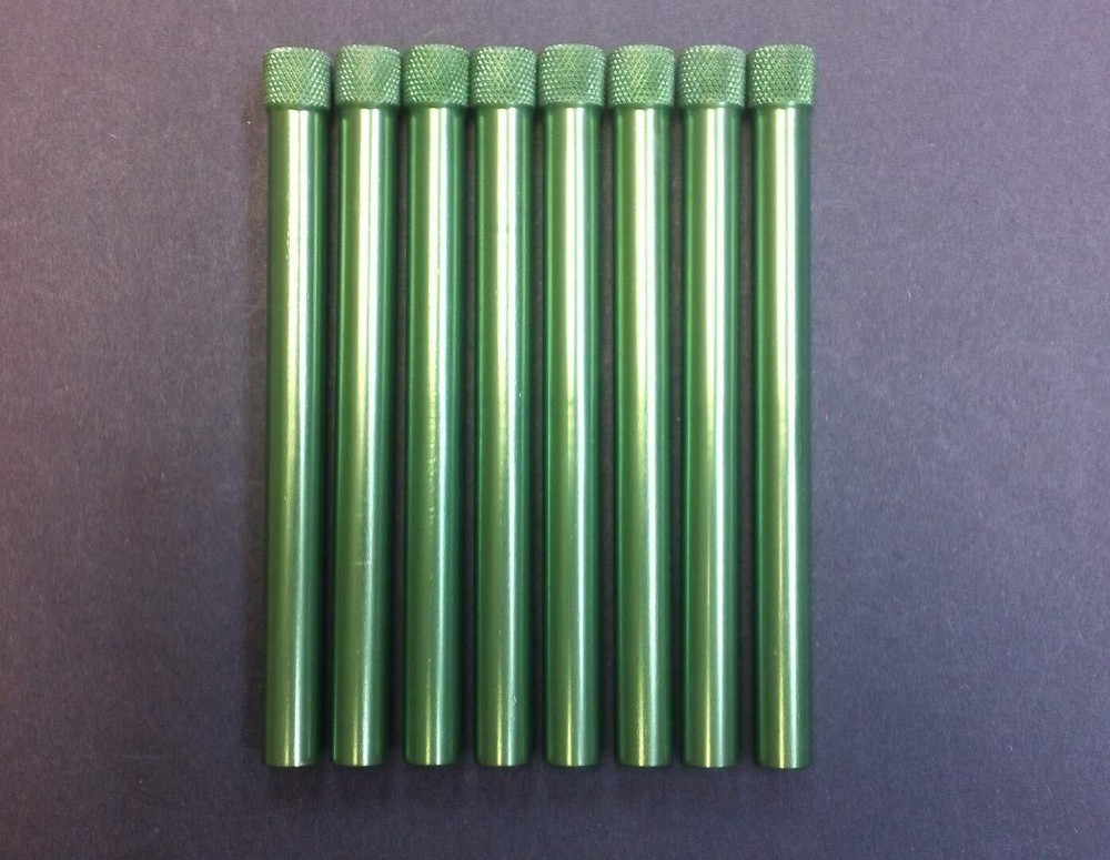 4-1/2" ALUMINUM REPLACEMENT DOWNSTEMS (8) ANODIZED GREEN FEMALE THREADING
