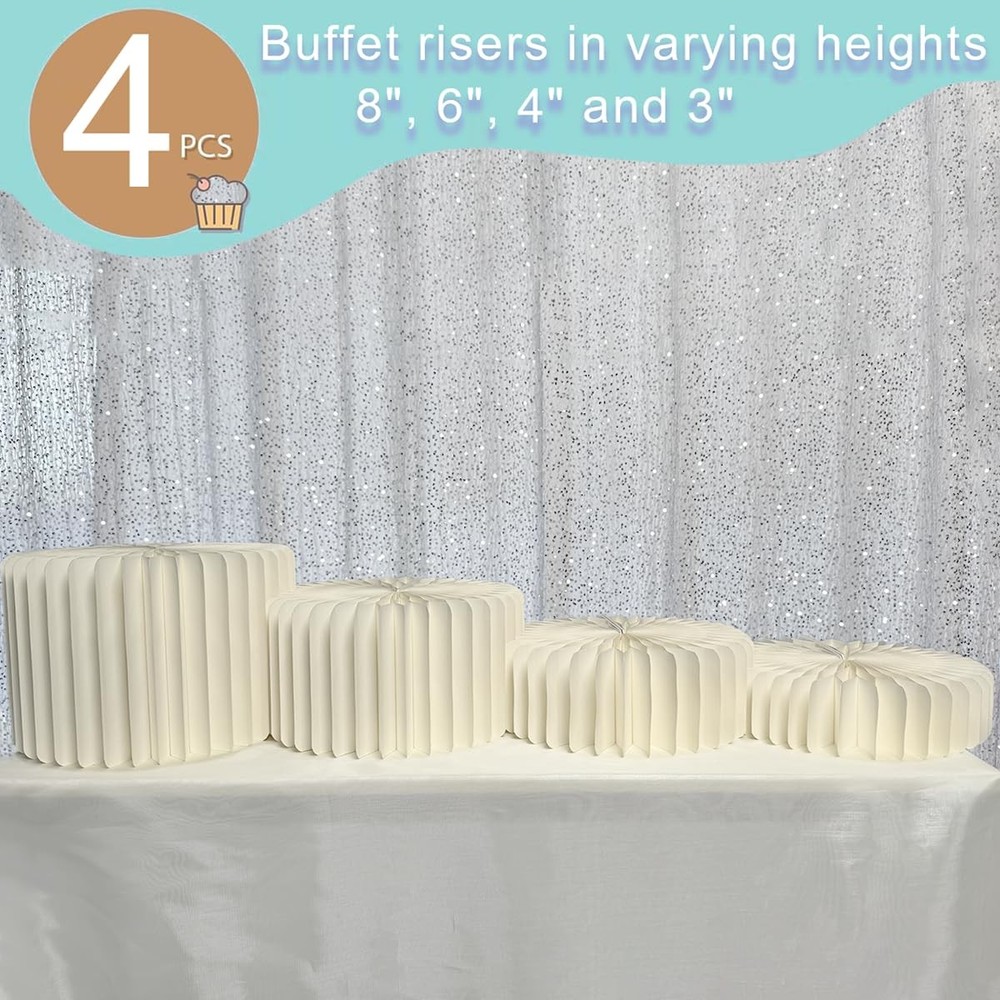 4 Pcs Buffet Risers Food Risers for Buffet Table Display as Buffet Risers and...