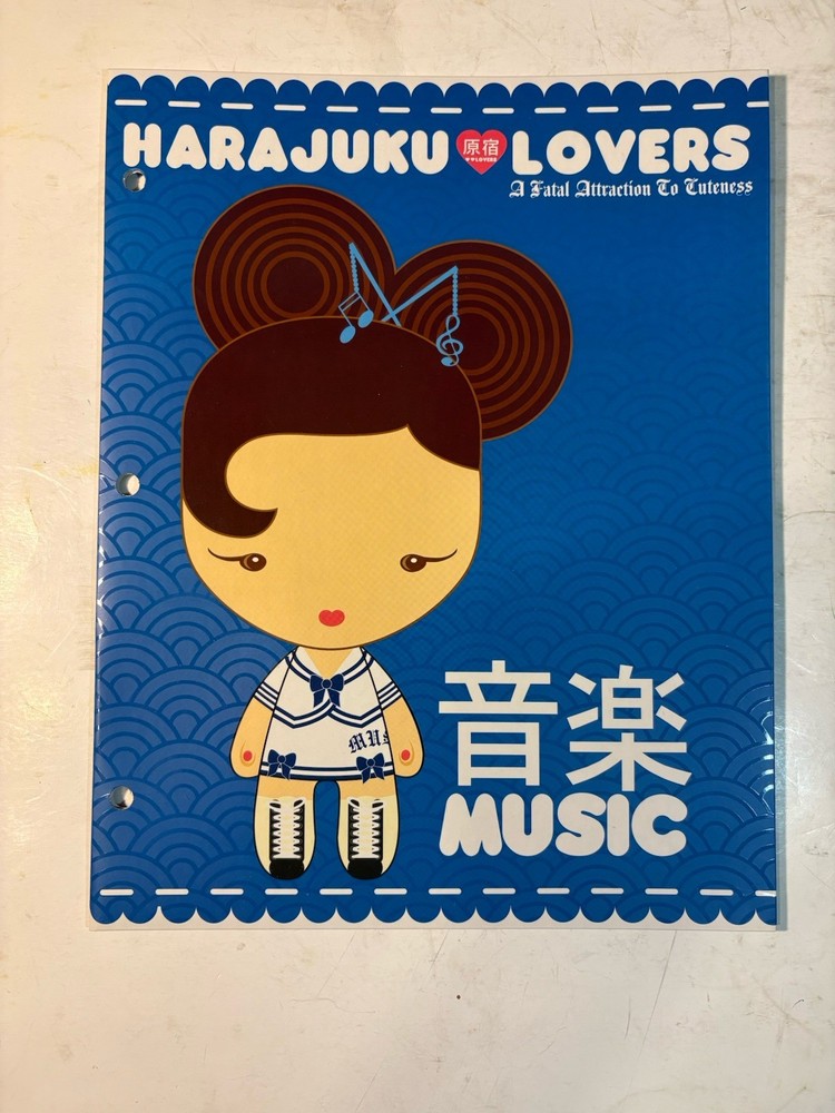 3 Harajuku Lovers Two Pocket Folder ~ Prep School.