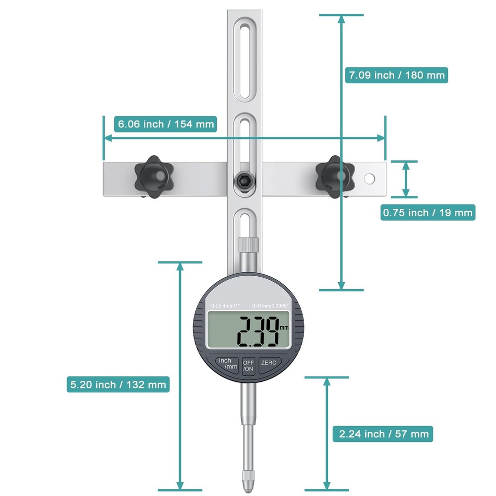 HDLNKAK Table Saw Digital Dial Indicator Gauge