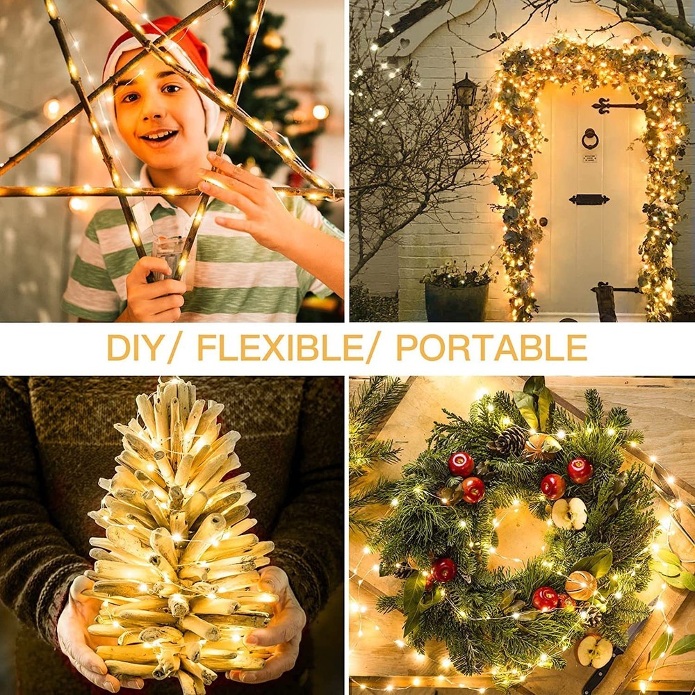 LED Fairy Lights Battery Operated with Timer 50LEDs String Lights Copper Wire...