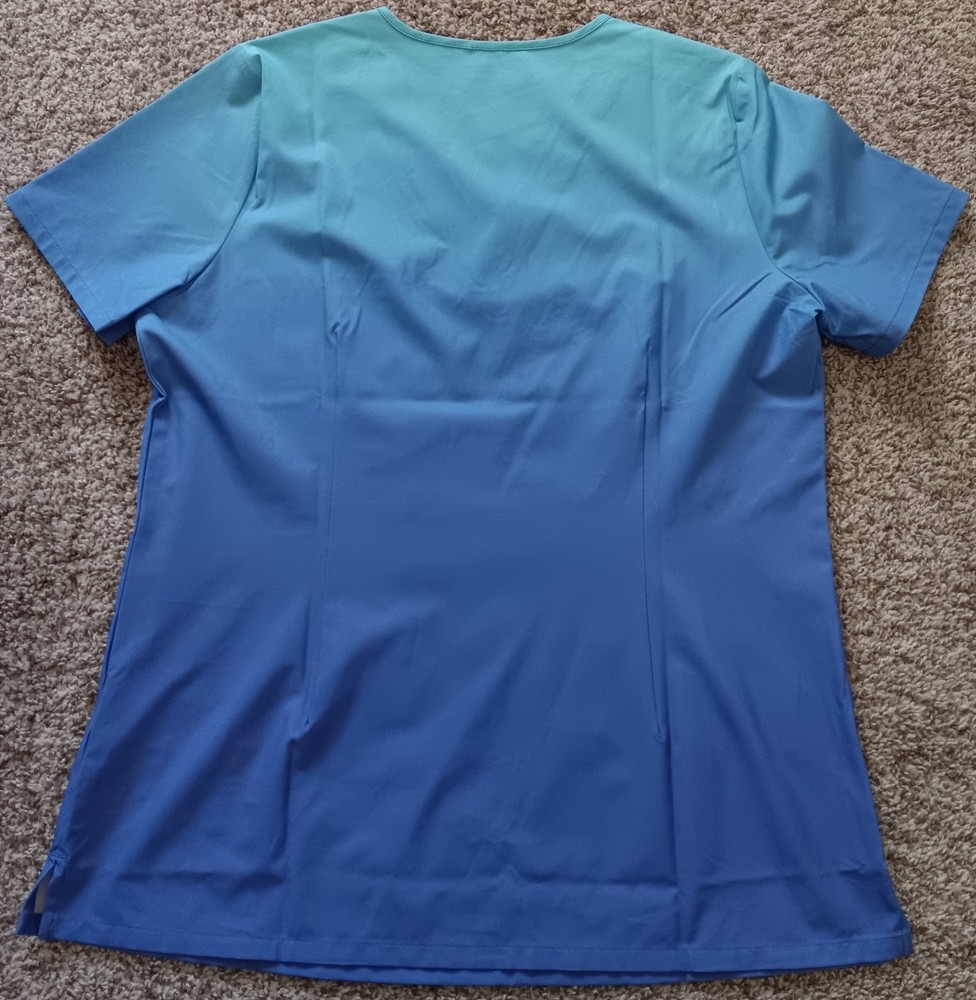 FIGS Women's Technical Collection Blue Teal Solid Medical Scrubs Set Size M
