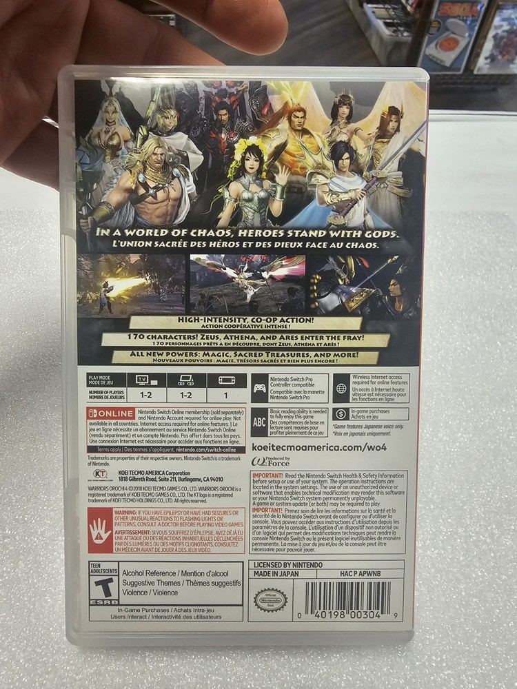 Authentic Replacement Case ONLY - WARRIORS OROCHI 4 - Nintendo Switch. No GAME!!