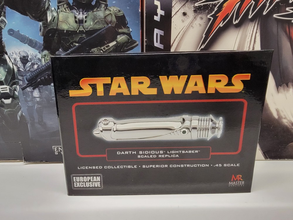 MASTER REPLICAS STAR WARS DARTH SIDIOUS SILVER LIGHTSABER .45 SCALE 5" SW-330