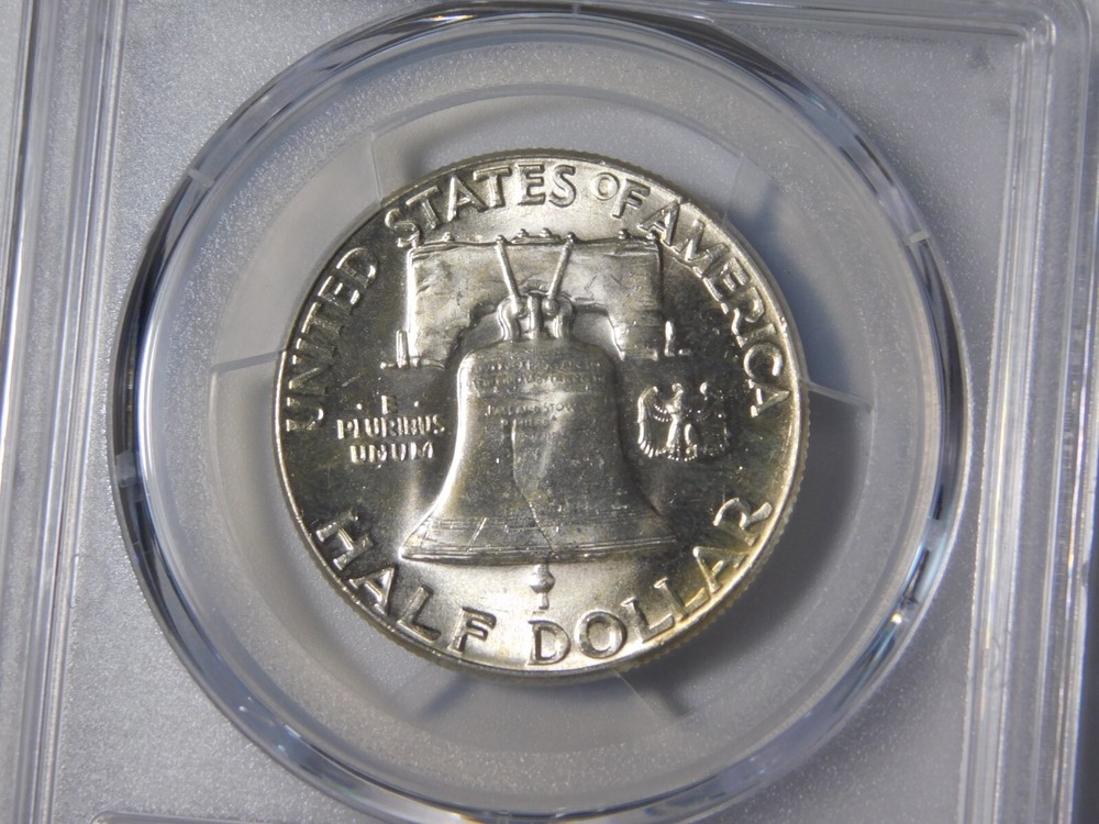1949 FRANKLIN SILVER COIN HALF DOLLAR GOLD SHIELD PCGS GRADED MS63FBL